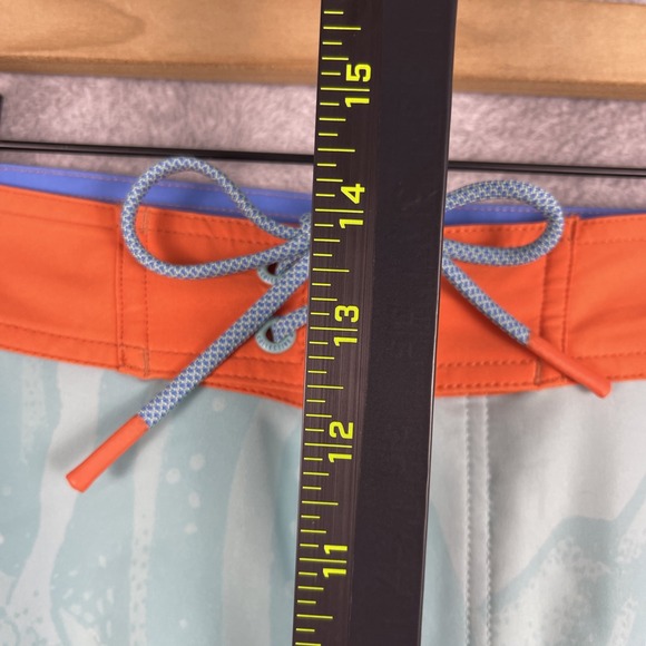 Sullen Art Collective Board Shorts Mens 38 Tattoo Graphic Aqua Orange Swim Surf - Picture 7 of 13